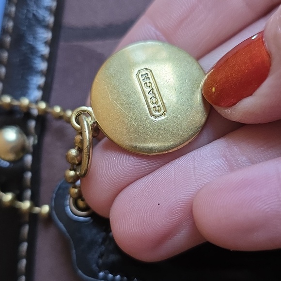 Coach Signature Brown Stripe Kisslock  Framed Tote Bag 💋 W/Medallion! 2012 - Picture 4 of 16